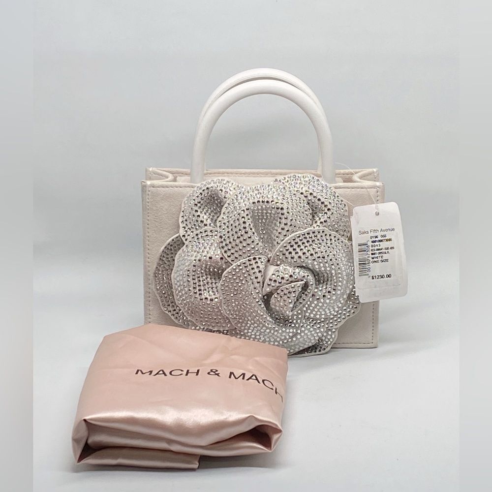 Mach & Mach Crystal Flower Suede Bag